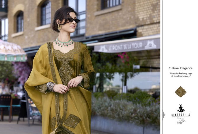 Fashion And Fairy By Cindrella Embroidery Velvet Slawar Kameez Wholesale Online